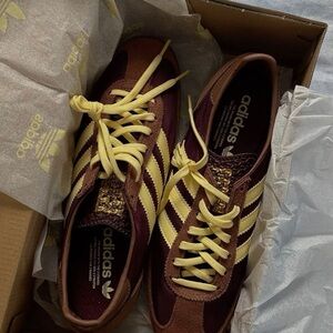 Adidas women Burgundy and Yellow Sneakers